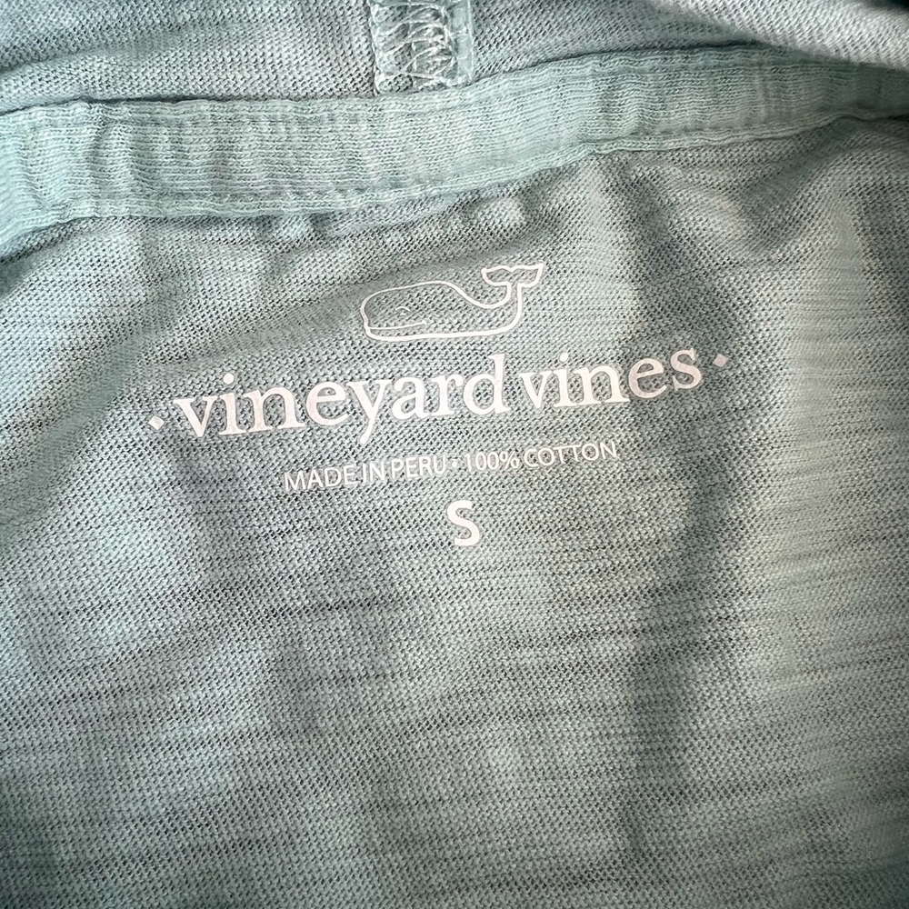 Vineyard Vines long sleeve hooded slub knit fabric previously loved S mint/blue - Picture 8 of 8